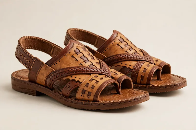 [Demo] Handcrafted Peshawari Chappal — Sample