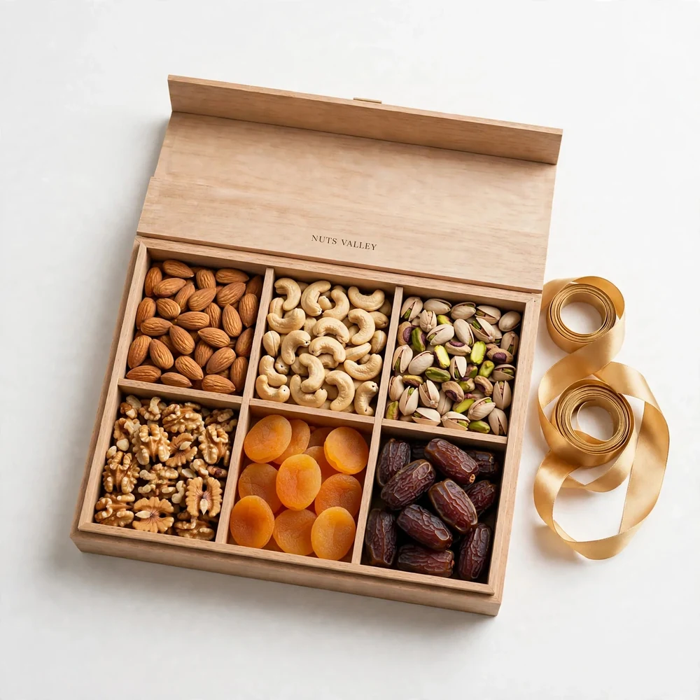 Dry Fruits wooden box VIP 6 Section