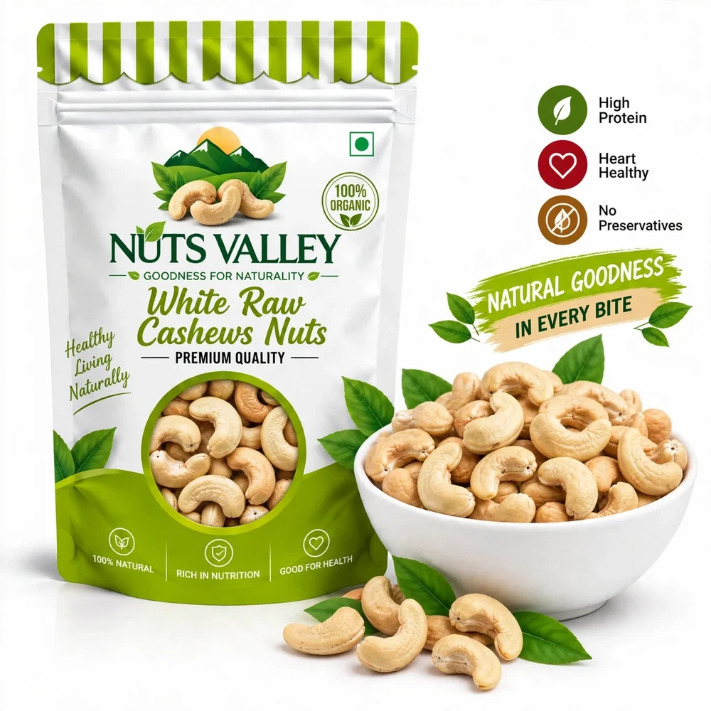 White Raw Cashews Nuts 250gm