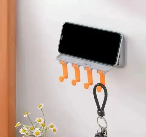 Wall Hanging Foldable Multifunctional Storage Box with 4 Hooks