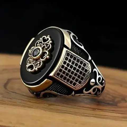 Vintage Turkish Signet Ring For Men Women Antique Silver Color Carved Eagle Ring