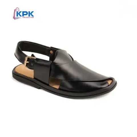 KPK ROUND BLACK PESHAWARI Chappal