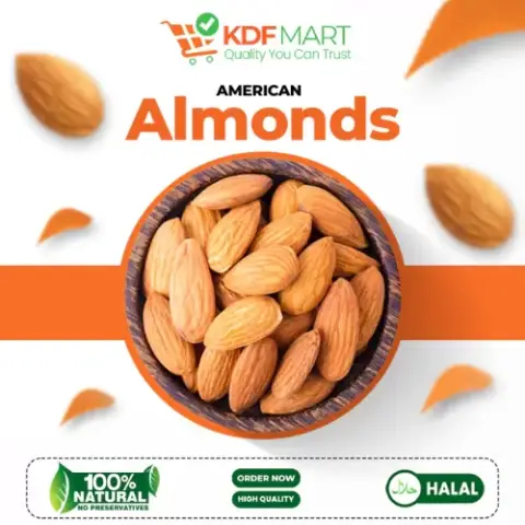 KDF American Almonds - Large Size (250gm Pack)