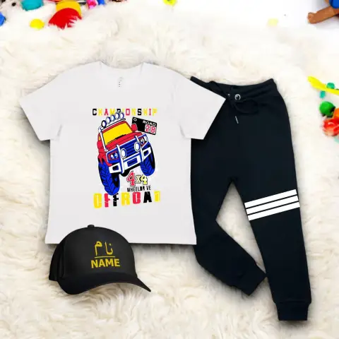 Pack of 3 Shirt for Boys Trouser  Name Cap