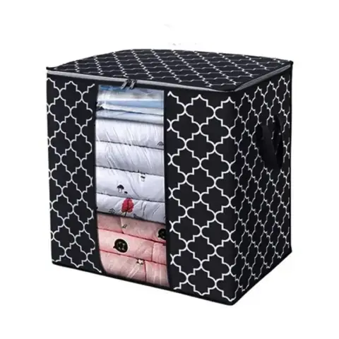 New Black Printed Storage Bag
